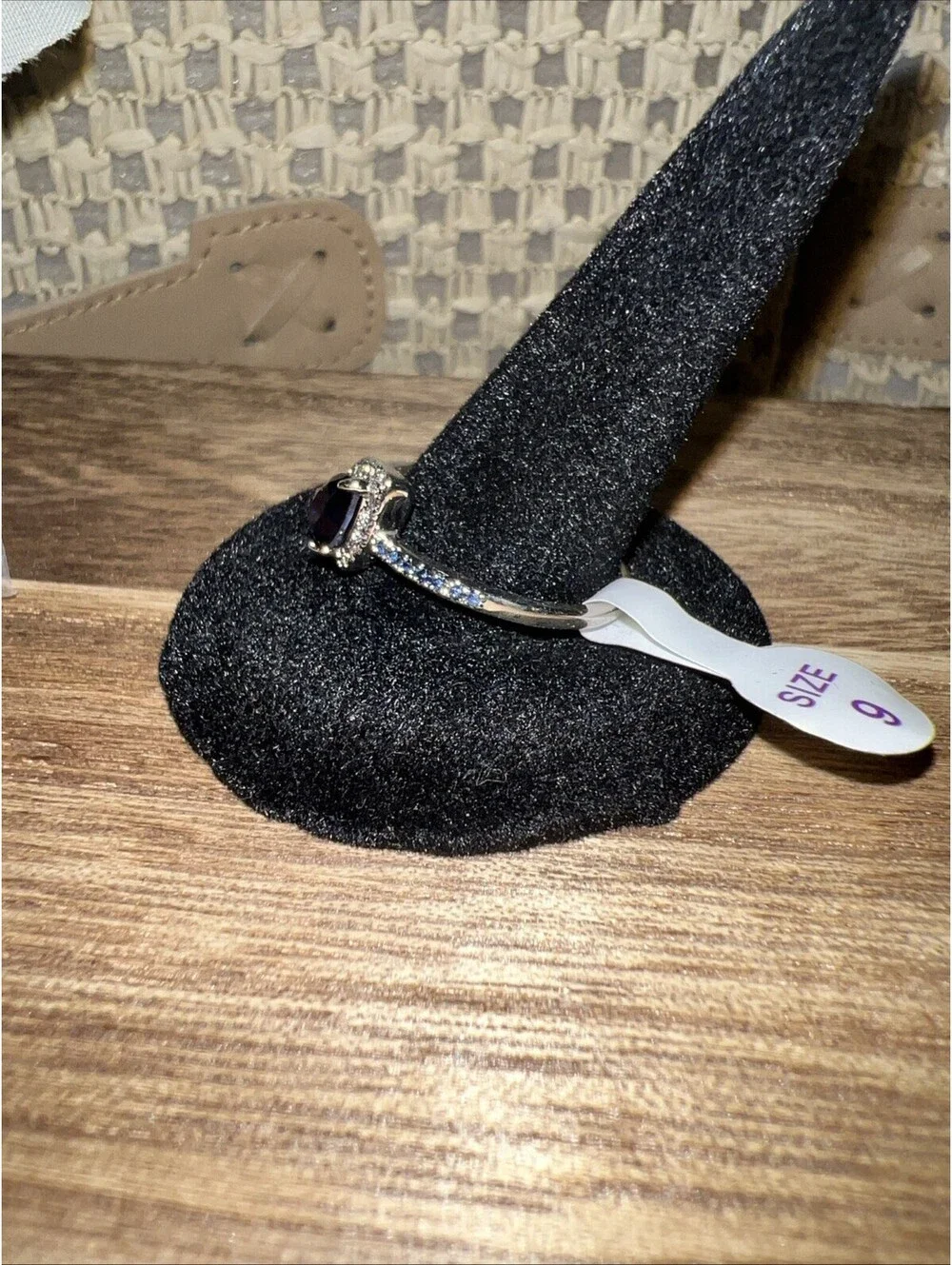 Bomb Party Vacation Overdue Ring Size 9. Lab Created Sapphire W/ Genuine Quartz